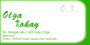 olga kokay business card